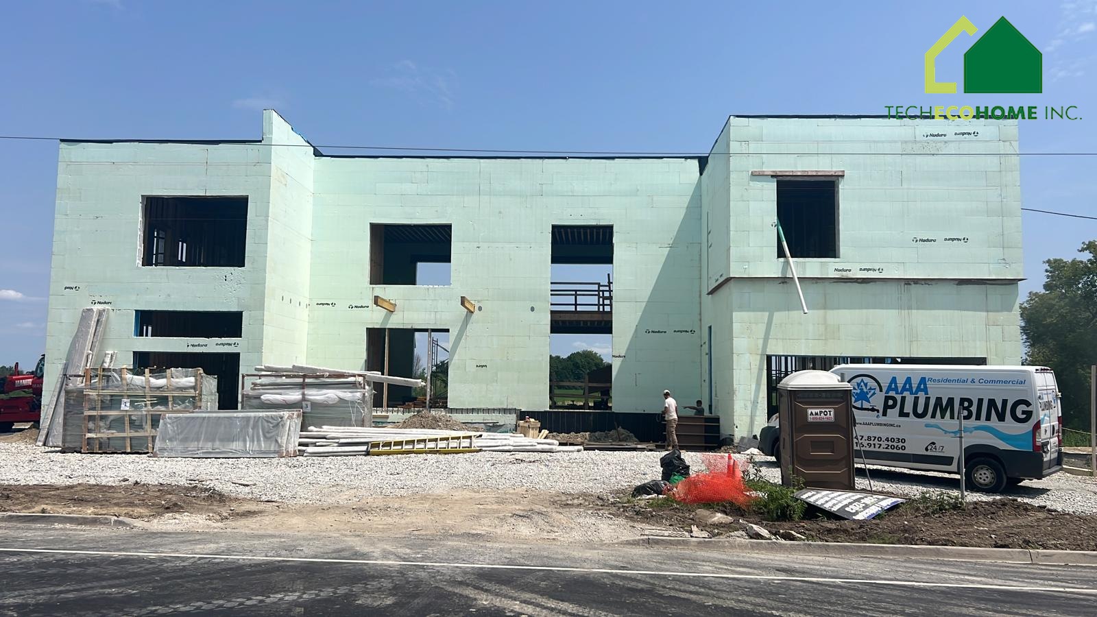 ICF exterior walls of a house under construction