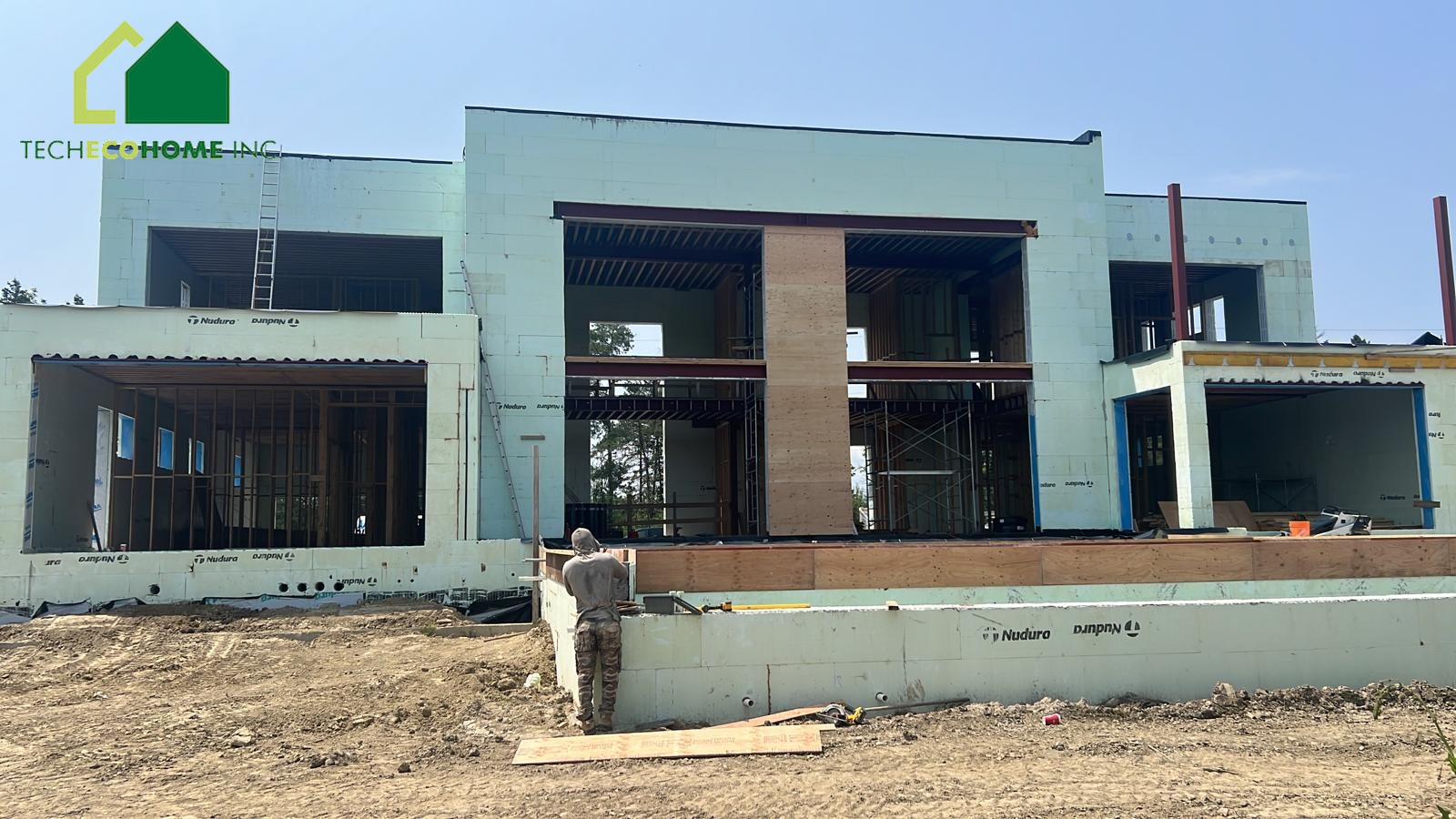 ICF wall elevation with openings on a residential build